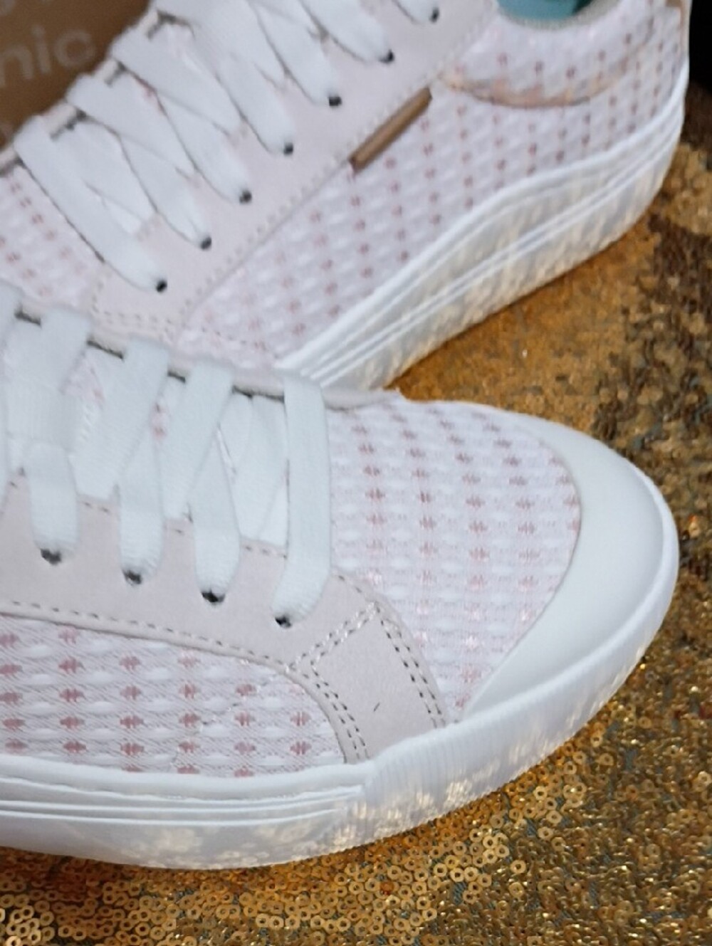 Dr. Scholl's Women's Light Pink Knit Lace-Up Sneakers - Picture 4 of 8